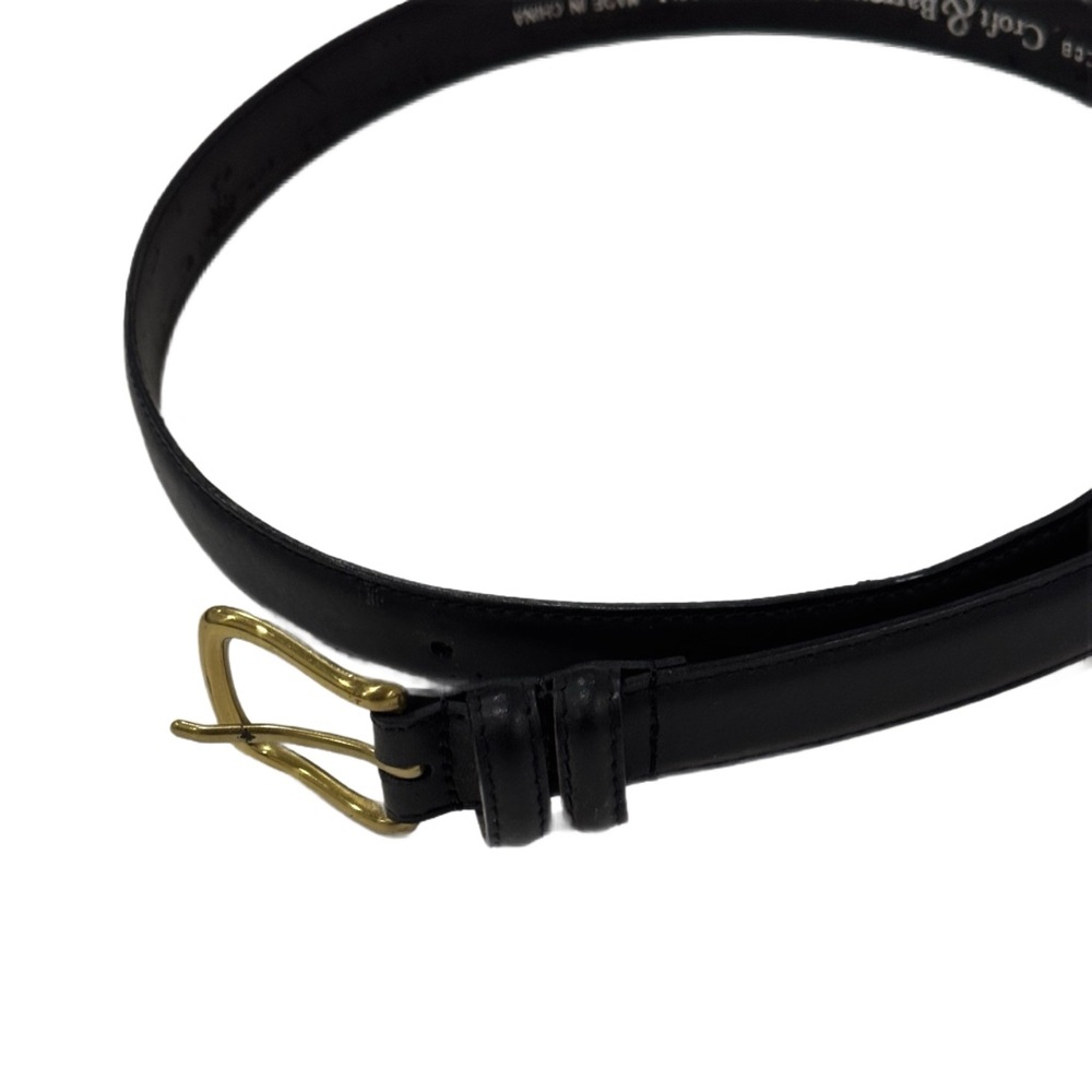 Genuine Leather Belt with Gold Buckle